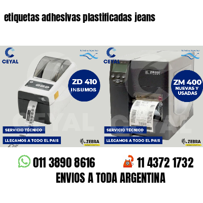 etiquetas adhesivas plastificadas jeans