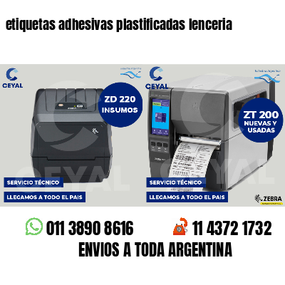 etiquetas adhesivas plastificadas lenceria