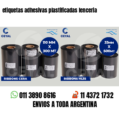 etiquetas adhesivas plastificadas lenceria