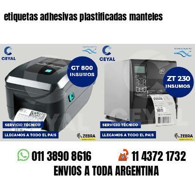 etiquetas adhesivas plastificadas manteles