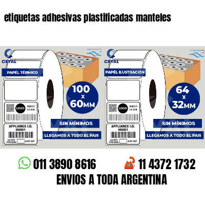 etiquetas adhesivas plastificadas manteles