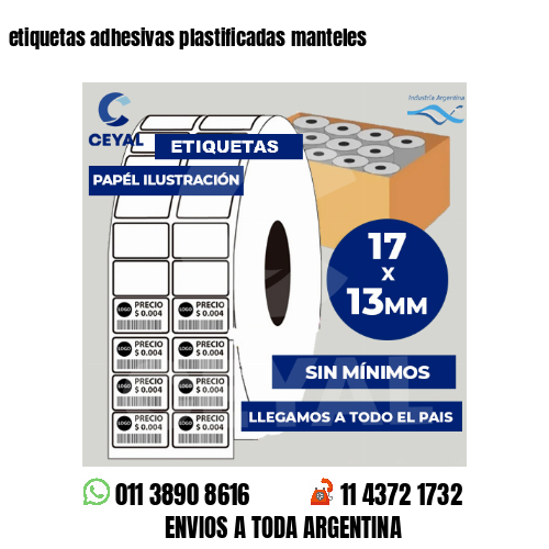 etiquetas adhesivas plastificadas manteles