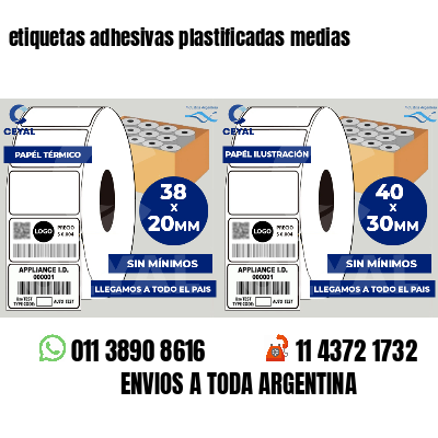 etiquetas adhesivas plastificadas medias