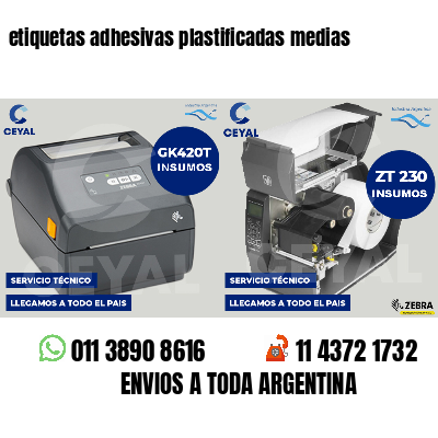 etiquetas adhesivas plastificadas medias