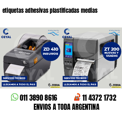 etiquetas adhesivas plastificadas medias