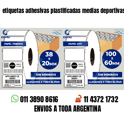 etiquetas adhesivas plastificadas medias deportivas