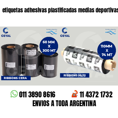 etiquetas adhesivas plastificadas medias deportivas