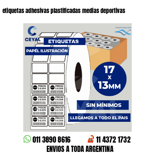 etiquetas adhesivas plastificadas medias deportivas