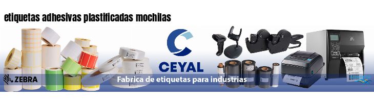 etiquetas adhesivas plastificadas mochilas
