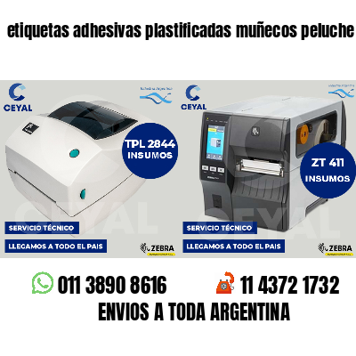 etiquetas adhesivas plastificadas muñecos peluche
