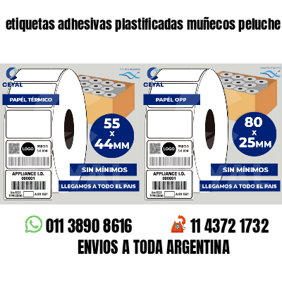 etiquetas adhesivas plastificadas muñecos peluche