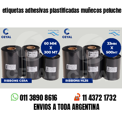 etiquetas adhesivas plastificadas muñecos peluche