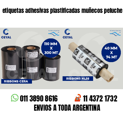 etiquetas adhesivas plastificadas muñecos peluche