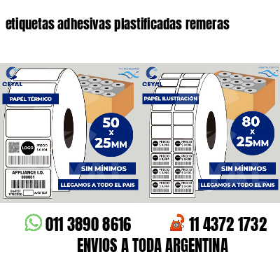 etiquetas adhesivas plastificadas remeras