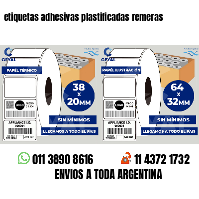 etiquetas adhesivas plastificadas remeras