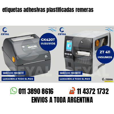 etiquetas adhesivas plastificadas remeras