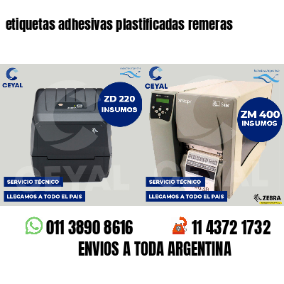 etiquetas adhesivas plastificadas remeras