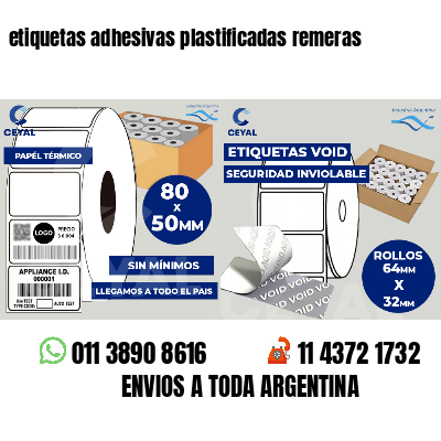 etiquetas adhesivas plastificadas remeras