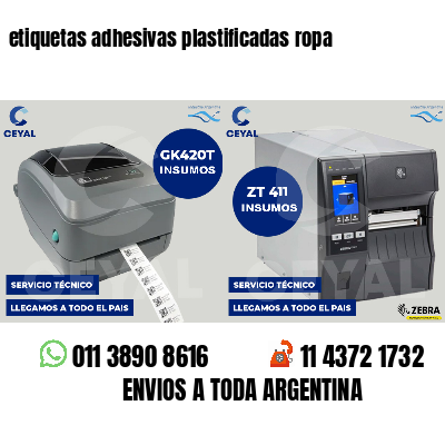 etiquetas adhesivas plastificadas ropa