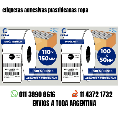 etiquetas adhesivas plastificadas ropa