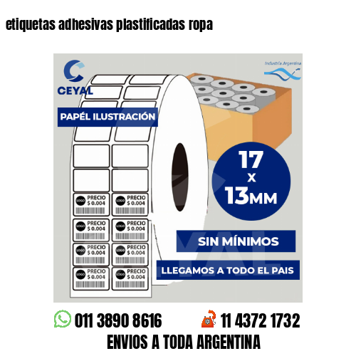 etiquetas adhesivas plastificadas ropa