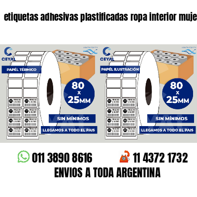etiquetas adhesivas plastificadas ropa interior mujer