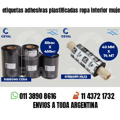 etiquetas adhesivas plastificadas ropa interior mujer