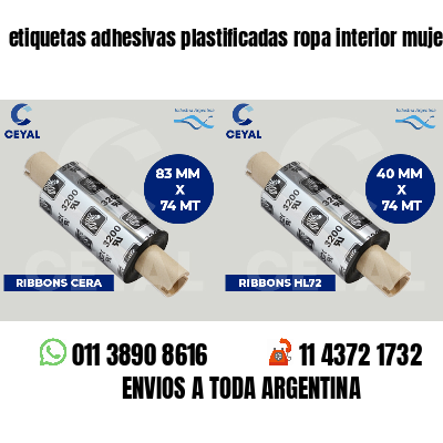 etiquetas adhesivas plastificadas ropa interior mujer