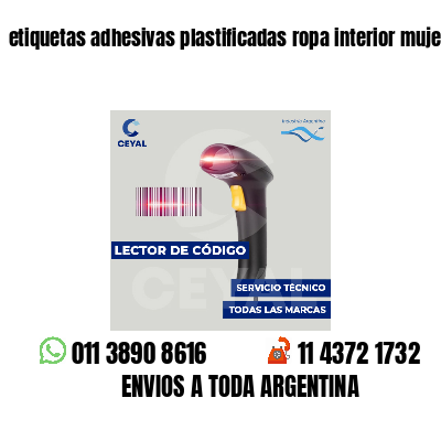 etiquetas adhesivas plastificadas ropa interior mujer