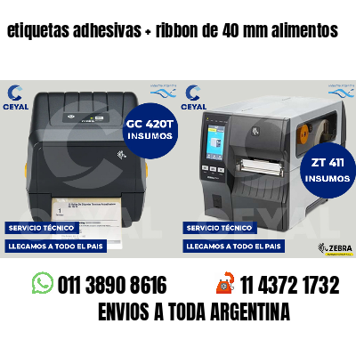 etiquetas adhesivas ribbon de 40 mm alimentos