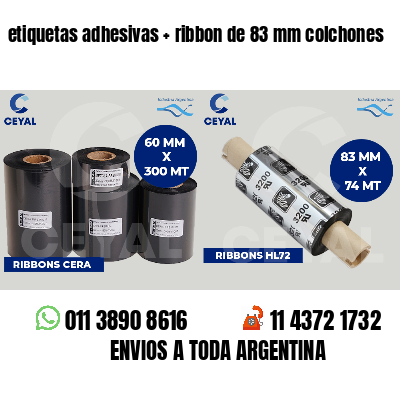 etiquetas adhesivas ribbon de 83 mm colchones