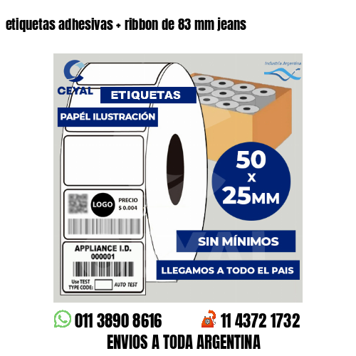 etiquetas adhesivas   ribbon de 83 mm jeans