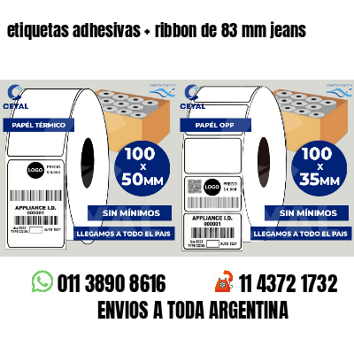 etiquetas adhesivas   ribbon de 83 mm jeans