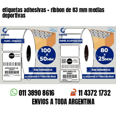 etiquetas adhesivas ribbon de 83 mm medias deportivas
