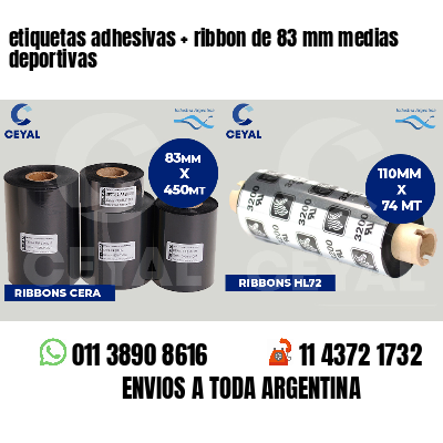 etiquetas adhesivas   ribbon de 83 mm medias deportivas
