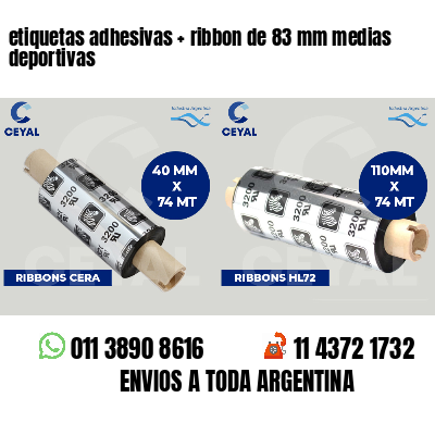 etiquetas adhesivas ribbon de 83 mm medias deportivas