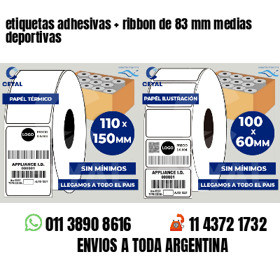 etiquetas adhesivas   ribbon de 83 mm medias deportivas