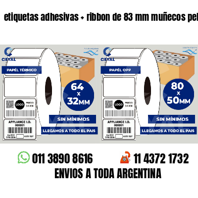etiquetas adhesivas   ribbon de 83 mm muñecos peluche