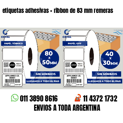 etiquetas adhesivas   ribbon de 83 mm remeras