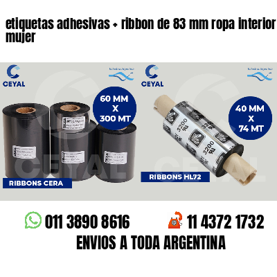 etiquetas adhesivas   ribbon de 83 mm ropa interior mujer