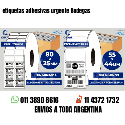 etiquetas adhesivas urgente Bodegas