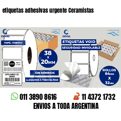 etiquetas adhesivas urgente Ceramistas