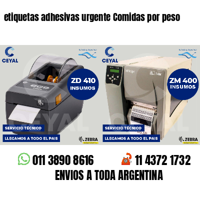 etiquetas adhesivas urgente Comidas por peso