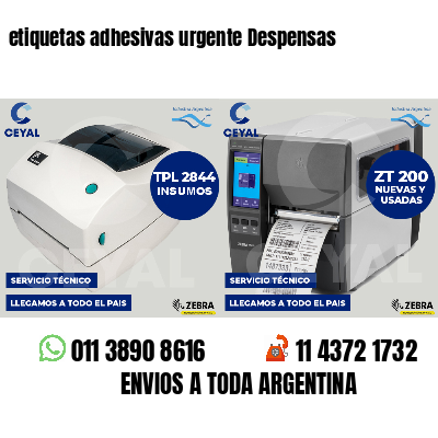 etiquetas adhesivas urgente Despensas