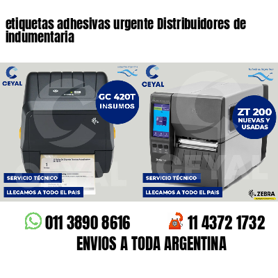 etiquetas adhesivas urgente Distribuidores de indumentaria