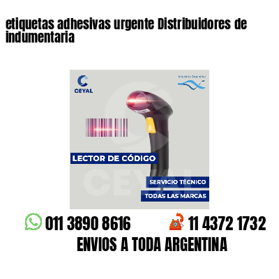 etiquetas adhesivas urgente Distribuidores de indumentaria