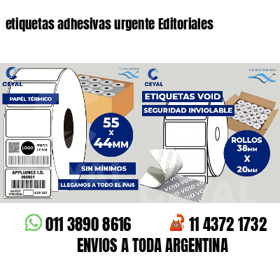 etiquetas adhesivas urgente Editoriales