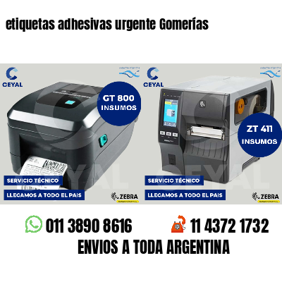 etiquetas adhesivas urgente Gomerías