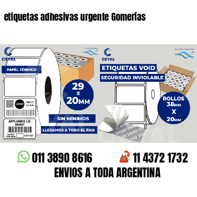 etiquetas adhesivas urgente Gomerías