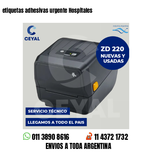 etiquetas adhesivas urgente Hospitales